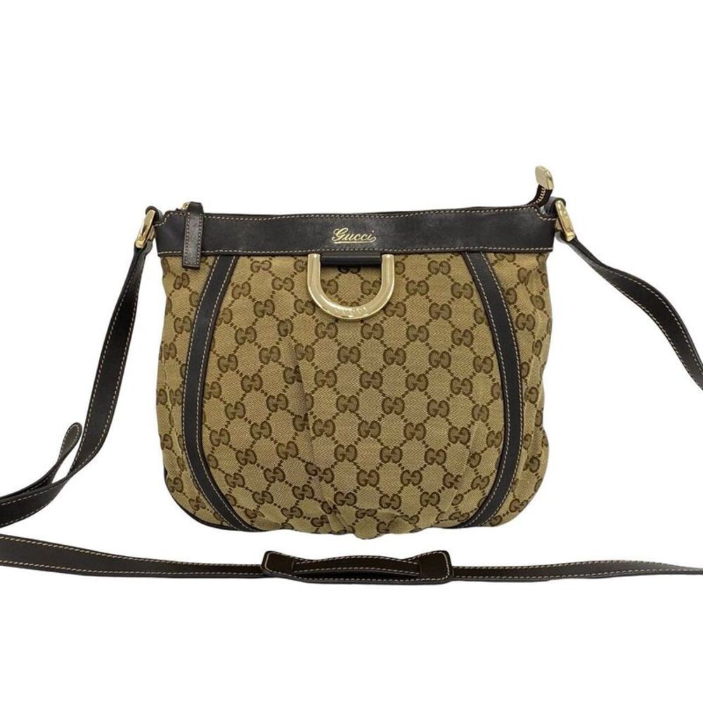 Gucci Abby Canvas Leather Shoulder Bag